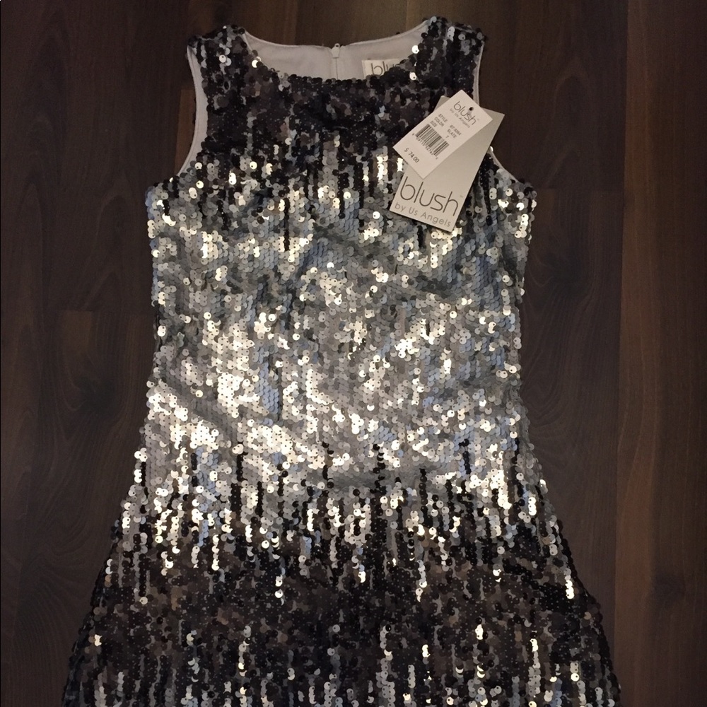 Girls Ombré Sequin Dress